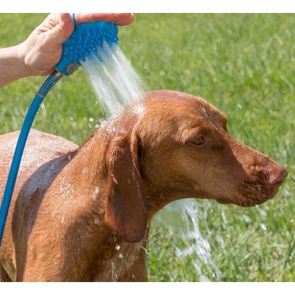 Pet Bathing Gloves with Silicone Nozzle Handheld Massage Brush for Dogs