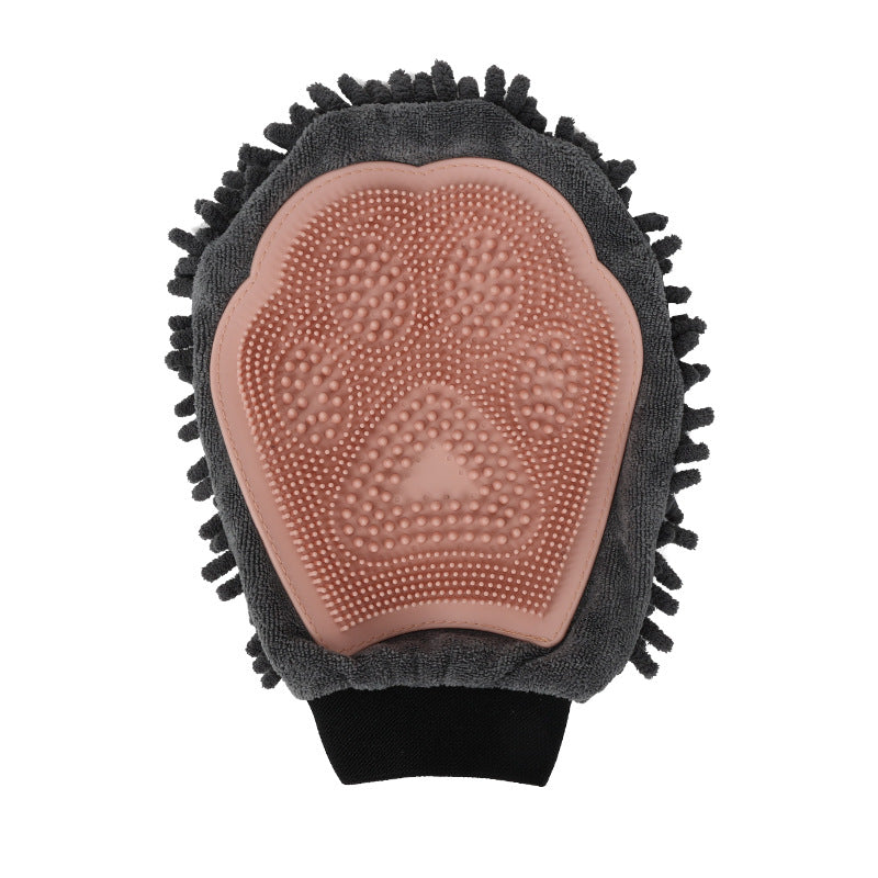 2-in-1 Pet Bathing Brush and Grooming Glove for Brushing, Massaging, and Drying Dogs and Cats