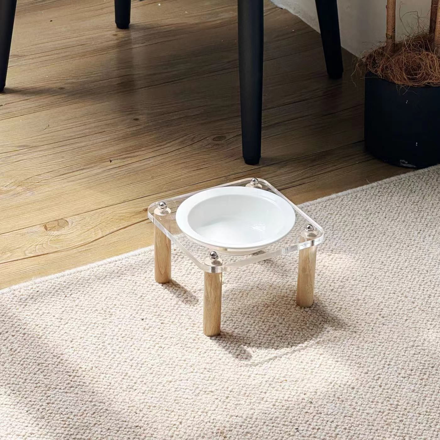 Anti-Tumble Raised Pet Double Bowl Ceramic Food and Water Holder