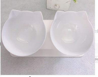 Non-Slip Raised Pet Double Bowl Food Feeder Cervical Protection