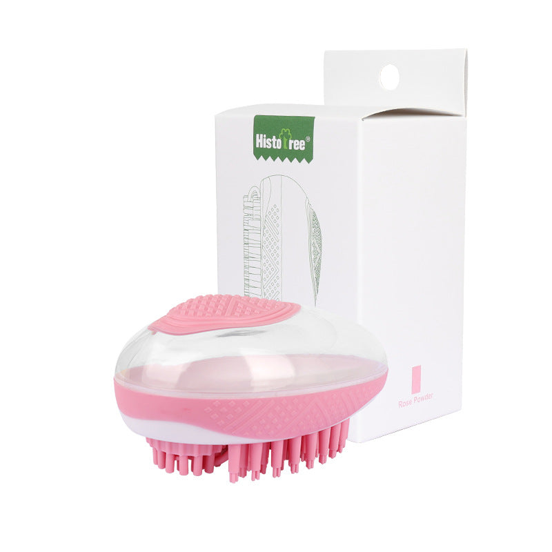 2-in-1 Pet Bath Brush and Massage Comb Soft Silicone Grooming Tool for Cats and Dogs