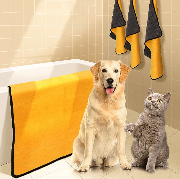 Absorbent Pet Bath Towel Quick-Drying Microfiber Towel for Dogs