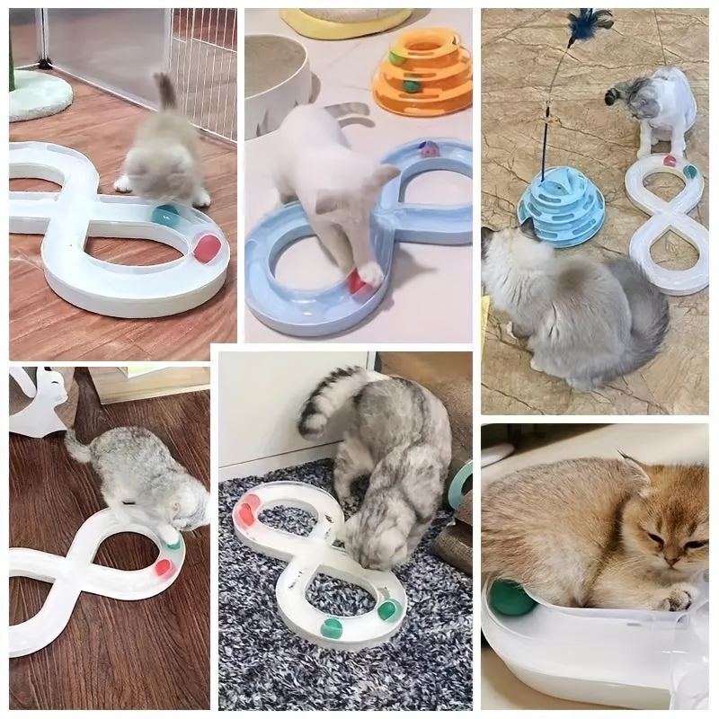 Interactive Cat Turntable Toy Track Ball for Play and Boredom Relief