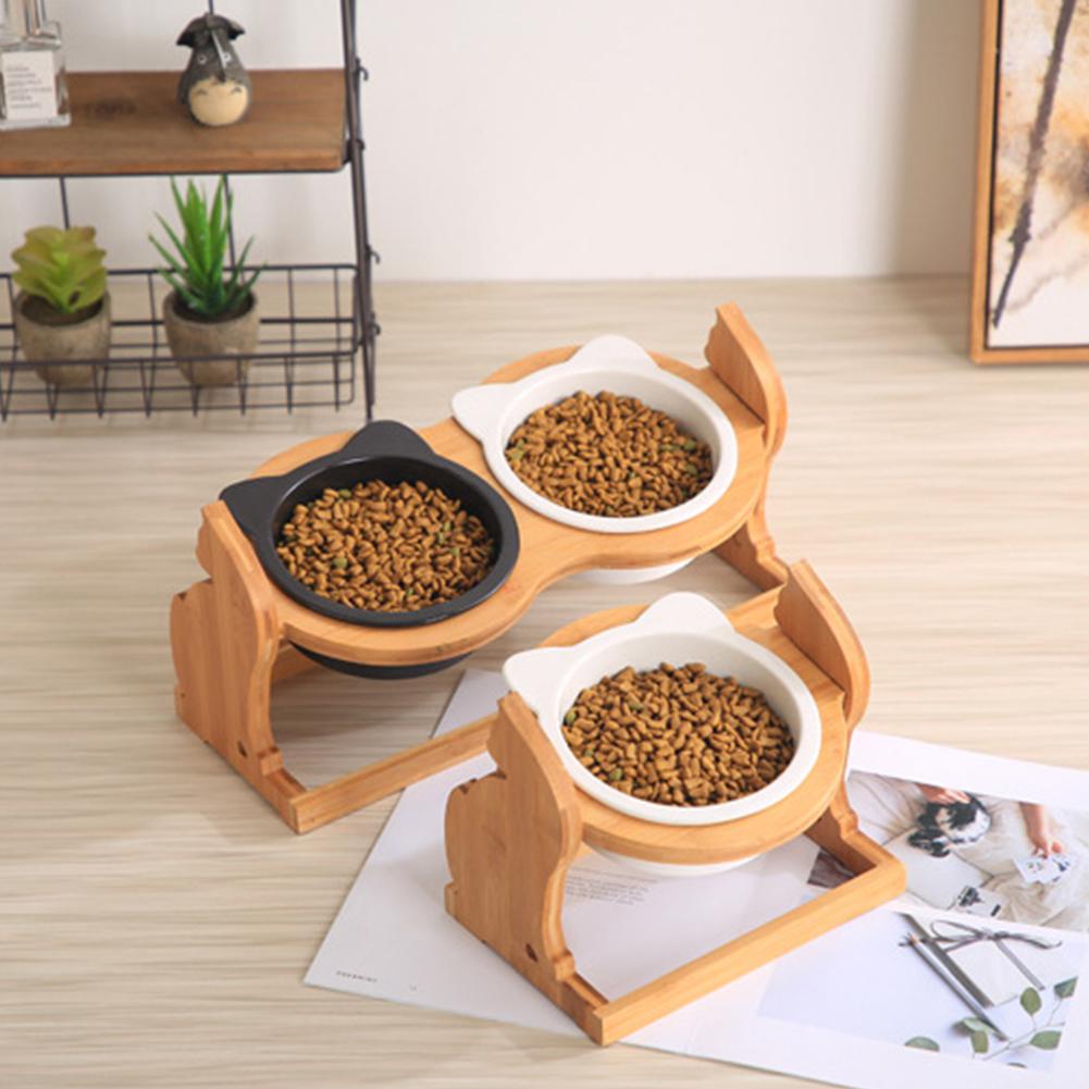 Pet Food Bowl Ceramic and Stainless Steel Feeding Dish