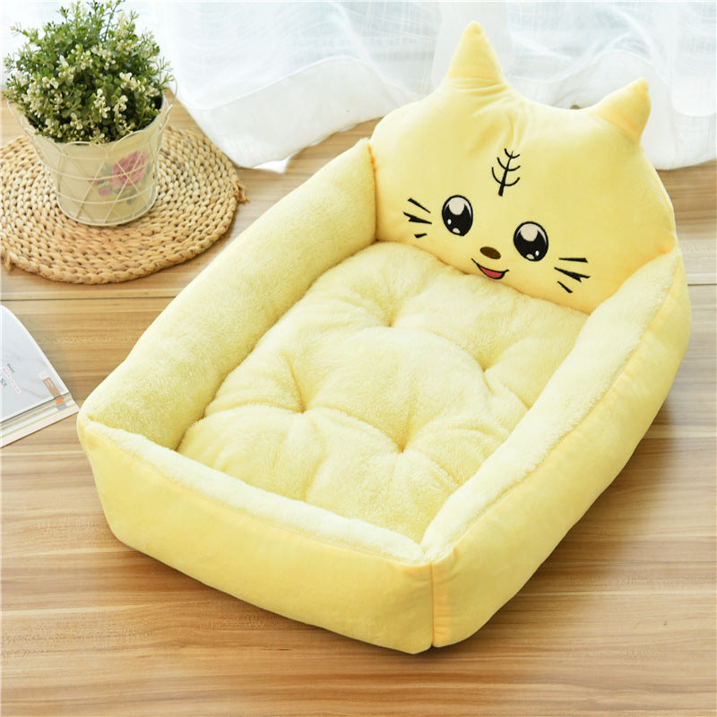 Large Pet Bed Warm Cozy Fleece Nest Soft Sleeping House