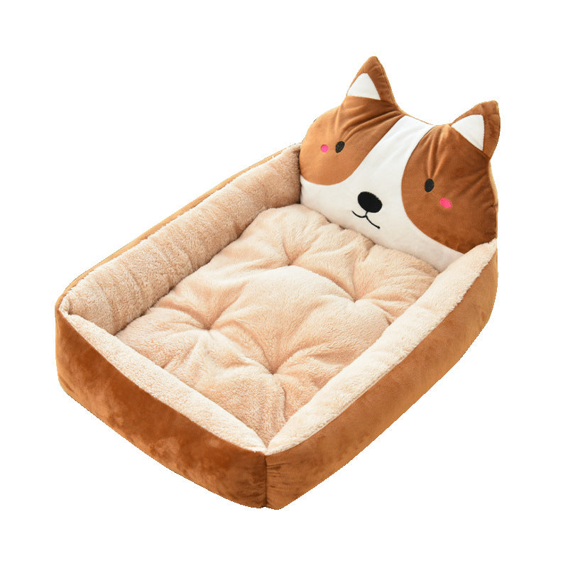 Large Pet Bed Warm Cozy Fleece Nest Soft Sleeping House