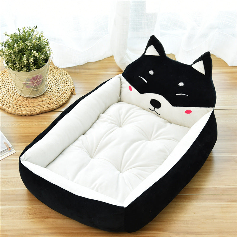 Large Pet Bed Warm Cozy Fleece Nest Soft Sleeping House