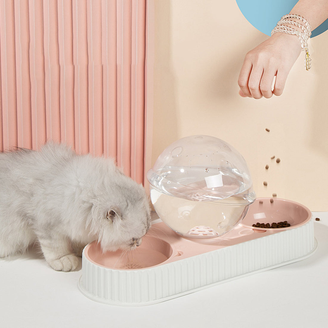 Plastic Automatic Pet Water and Food Feeder Bowl for Cats and Dogs