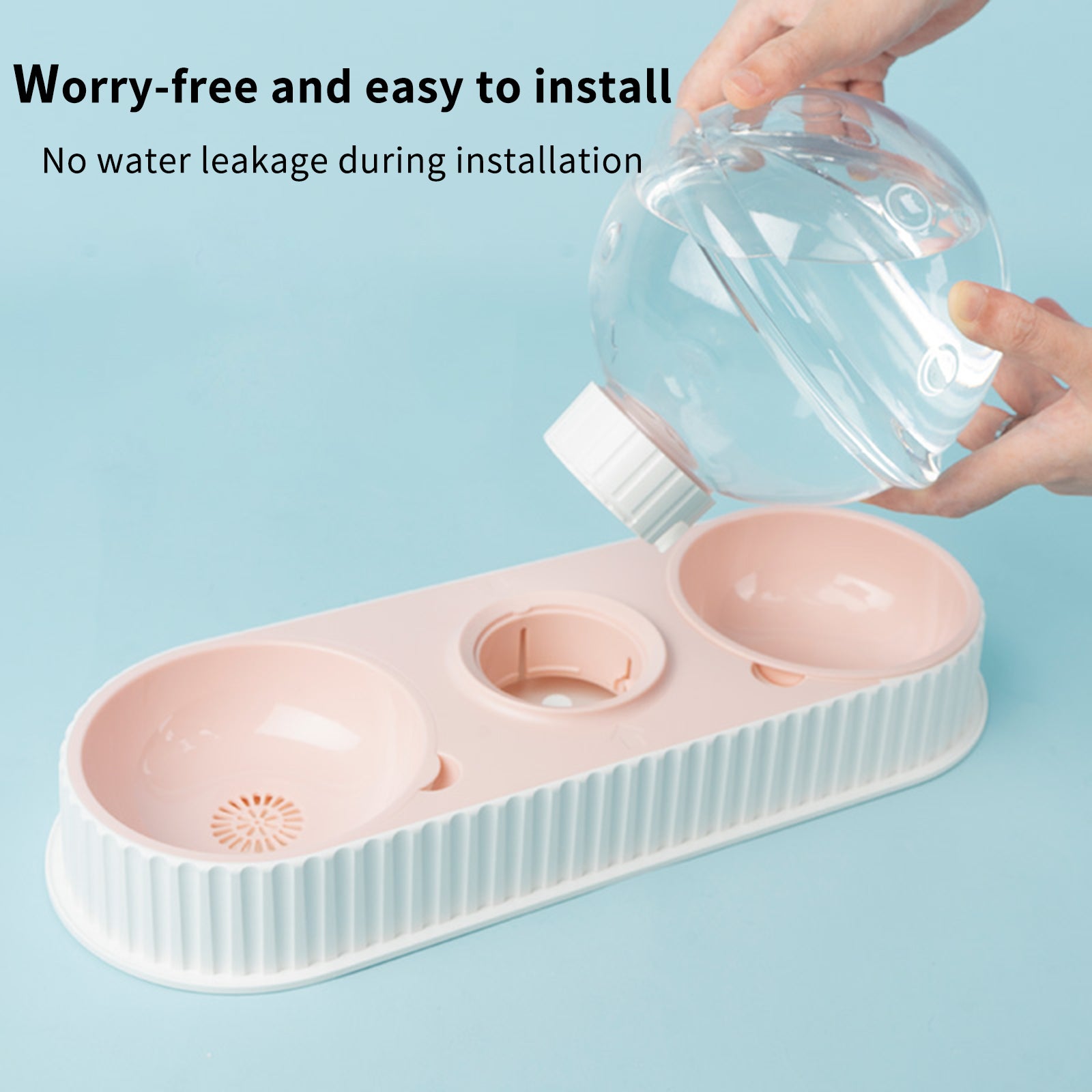 Plastic Automatic Pet Water and Food Feeder Bowl for Cats and Dogs