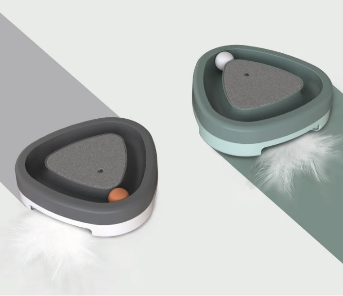 Smart Pet Cat Triangle Turntable Interactive Electric Scratcher Toy