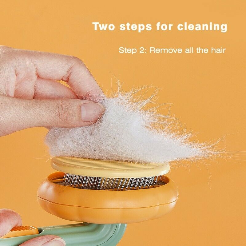 Pet Pumpkin Slicker Brush Self-Cleaning Grooming Tool for Dogs, Cats, and Rabbits
