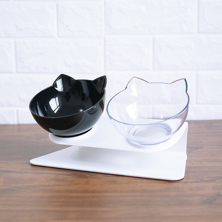 Non-Slip Raised Pet Double Bowl Food Feeder Cervical Protection