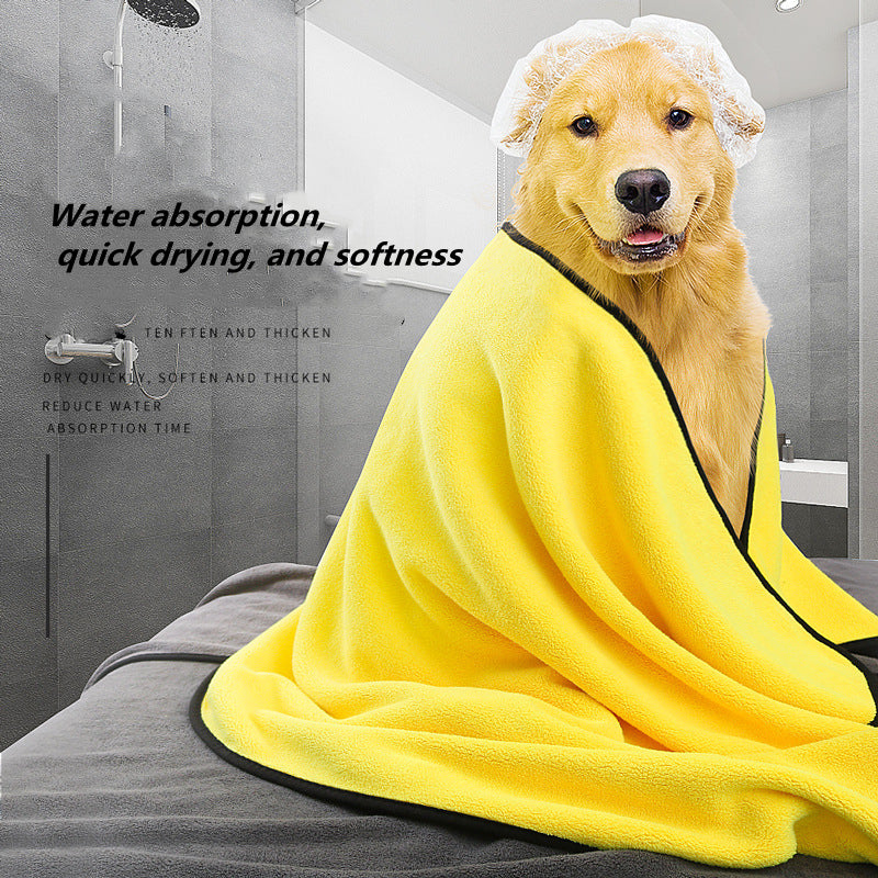 Super Absorbent Quick-Drying Microfiber Pet Towel Soft Bath Robe for Dogs and Cats