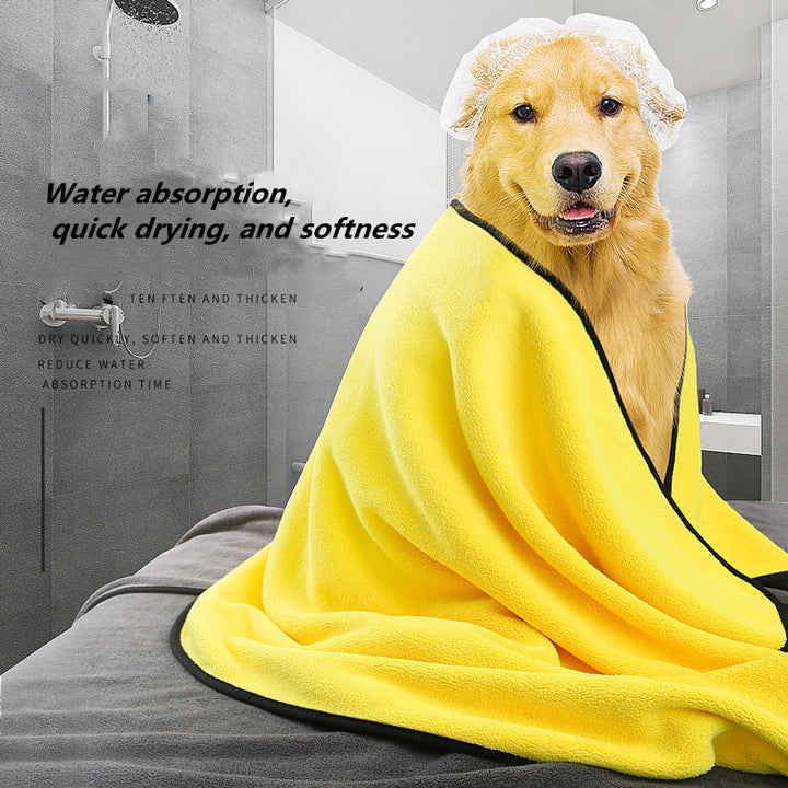 Super Absorbent Quick-Drying Microfiber Pet Towel Soft Bath Robe for Dogs and Cats