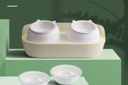 Ceramic Pet Food Bowl Ergonomic Design Cervical Spine Protection