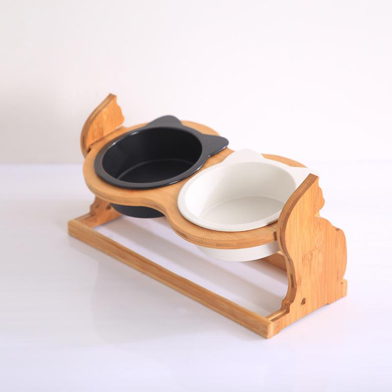 Pet Food Bowl Ceramic and Stainless Steel Feeding Dish
