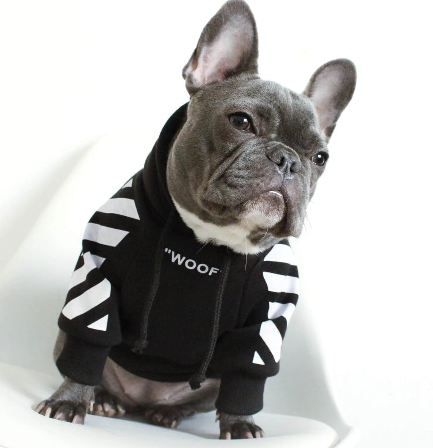 Pet Fashion Sweater Three-Stripe Autumn Winter Sports Outfit for Dogs