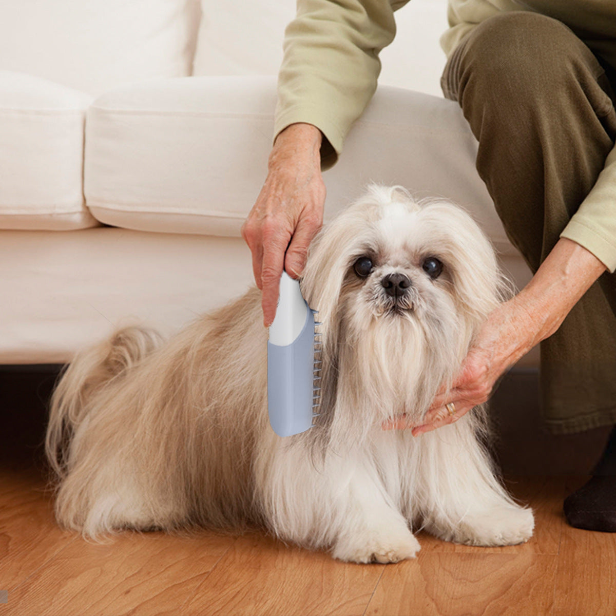 Silicone Pet Massage Brush with Deodorizing and Sterilizing Function for Grooming and Fur Removal