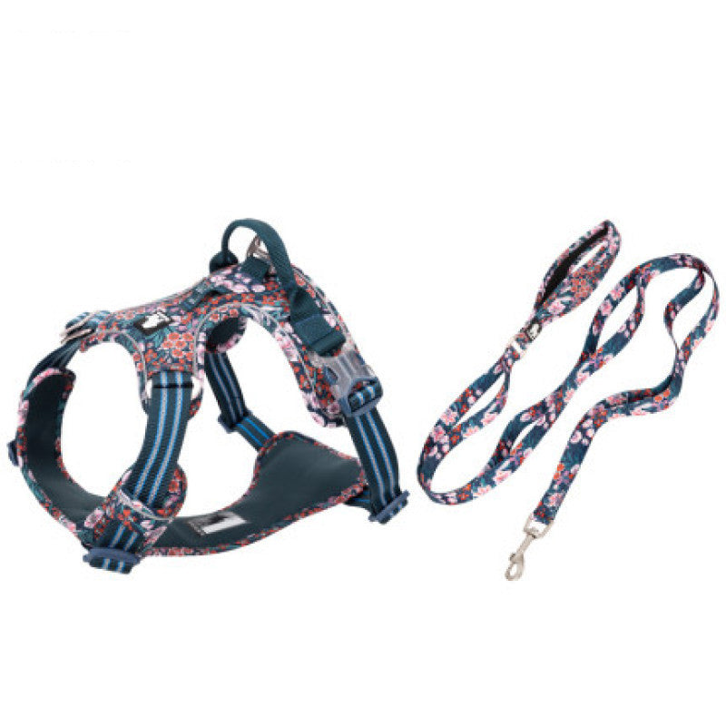 Pet Leash Set with Vest-Style Chest Harness