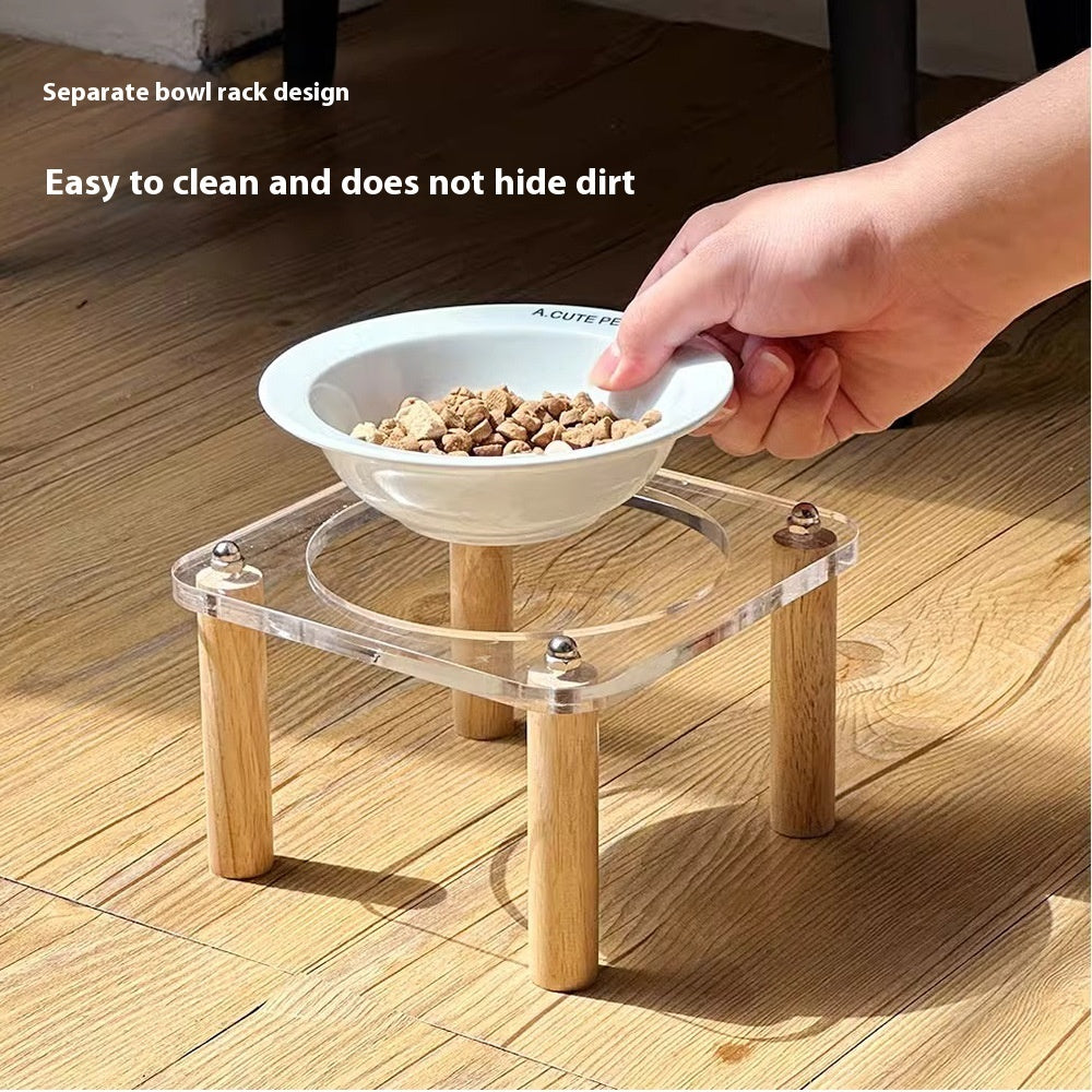 Anti-Tumble Raised Pet Double Bowl Ceramic Food and Water Holder