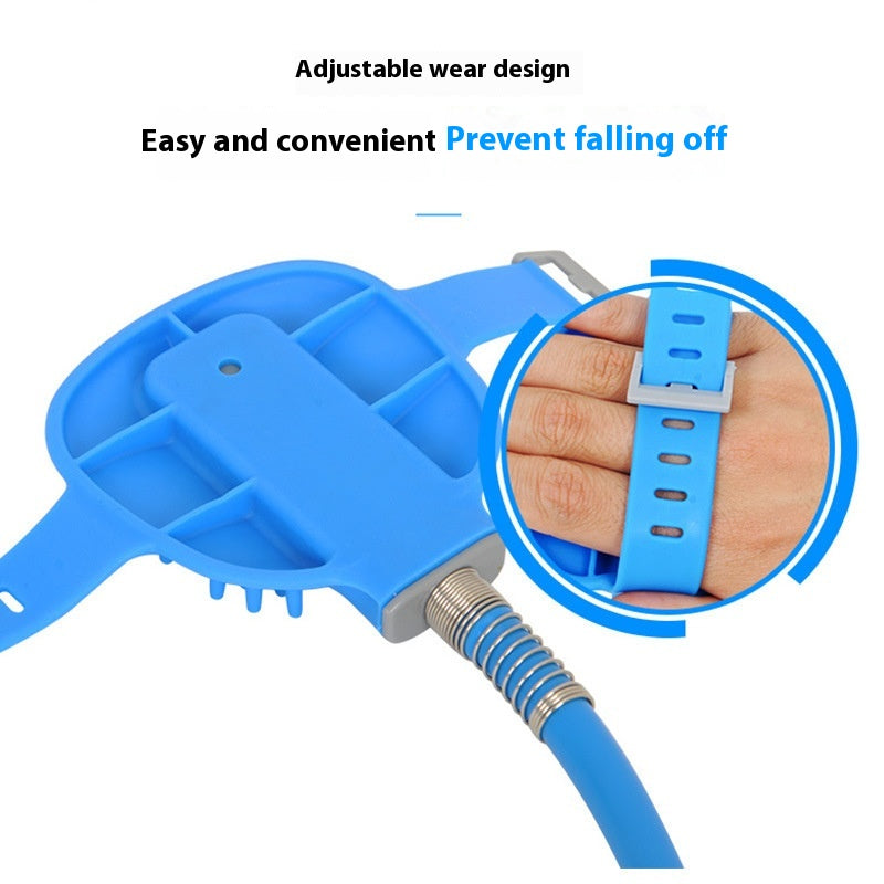Pet Bathing Gloves with Silicone Nozzle Handheld Massage Brush for Dogs