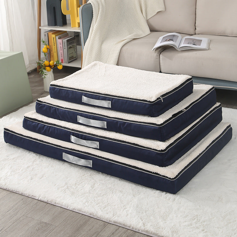 Large Plush Pet Bed Memory Foam Removable Washable Nonslip Mat