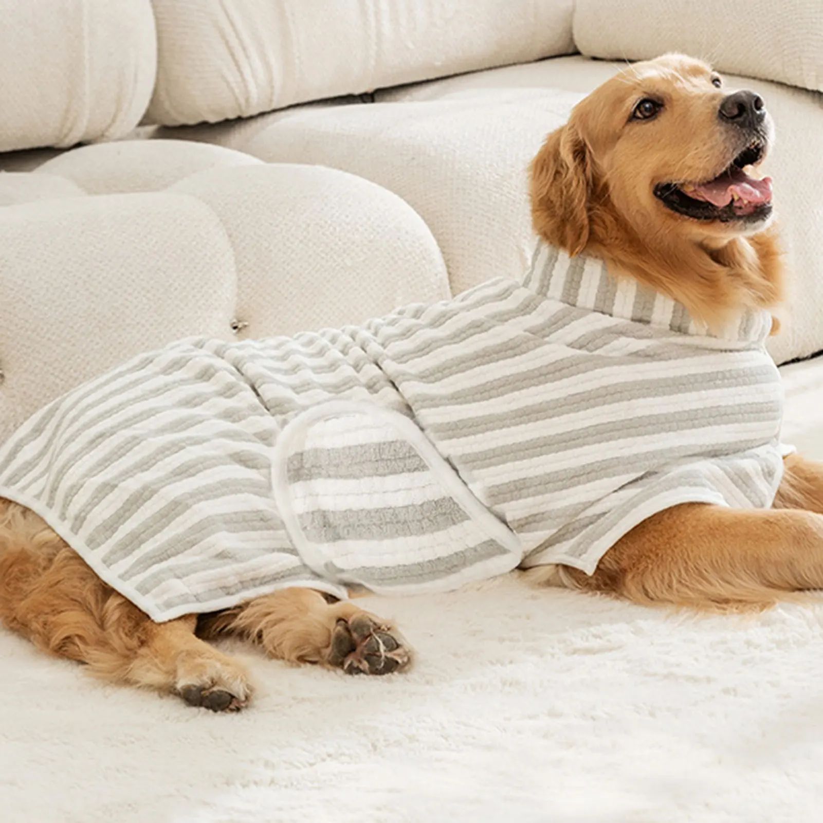 Ultra-Absorbent Pet Bath Towel Quick-Drying Thick Bathrobe for Dogs