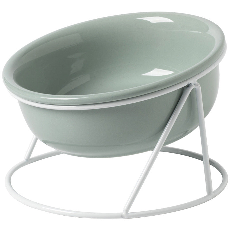 Ceramic Pet Double Bowl Food and Water Feeding Accessory