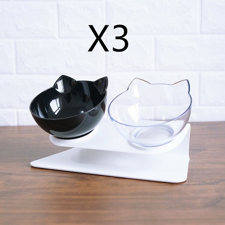 Non-Slip Raised Pet Double Bowl Food Feeder Cervical Protection