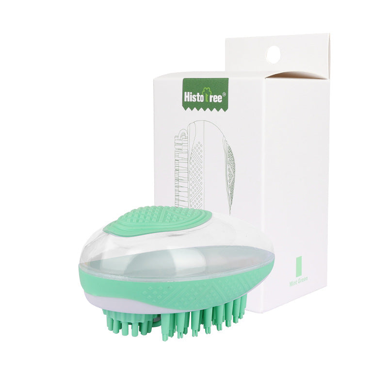 2-in-1 Pet Bath Brush and Massage Comb Soft Silicone Grooming Tool for Cats and Dogs