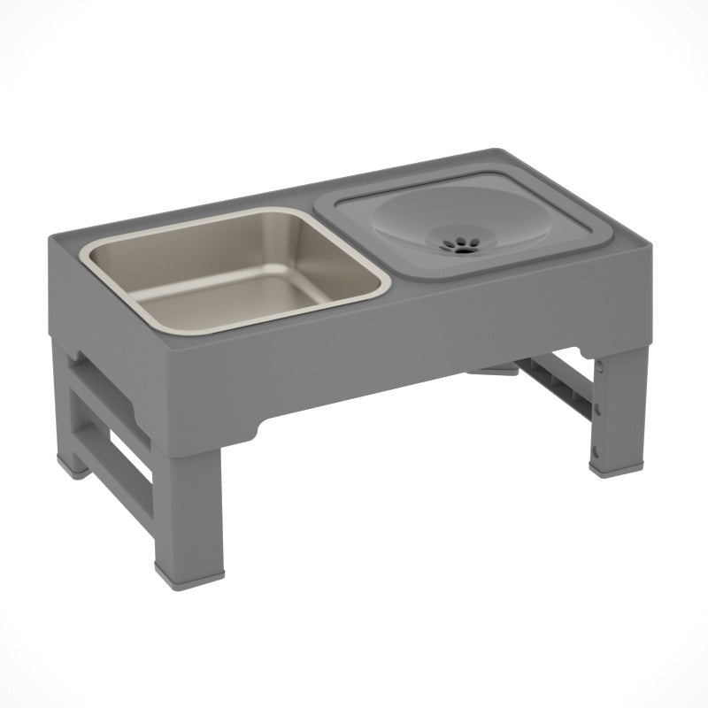 Adjustable Stainless Pet Double Bowl Elevated Food and Water Feeder