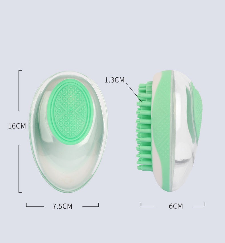 2-in-1 Pet Bath Brush and Massage Comb Soft Silicone Grooming Tool for Cats and Dogs