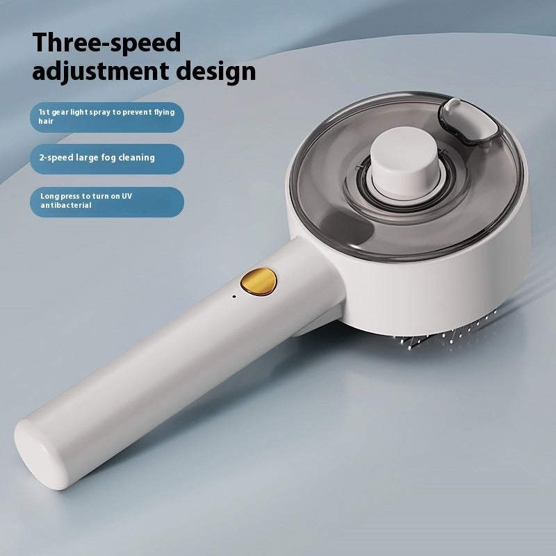 Self-Cleaning Pet Hair Remover Brush Steam Grooming Tool for Cats and Dogs