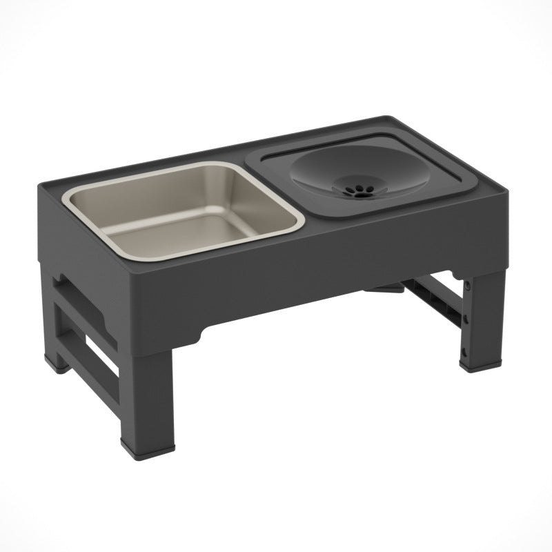 Adjustable Stainless Pet Double Bowl Elevated Food and Water Feeder