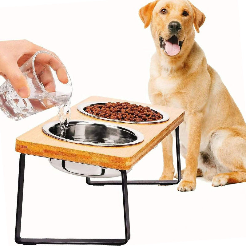 Elevated Stainless Steel Pet Bowl Large Capacity Anti-Tip Feeder