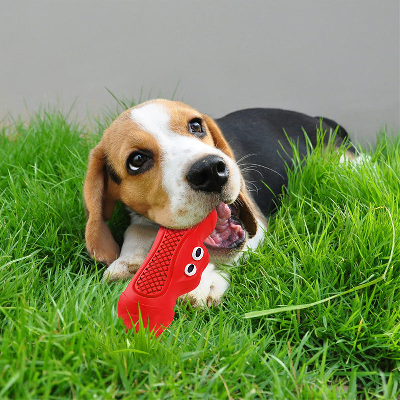Vocal Rugby Pet Toy Natural Rubber Bite Resistant Chew Accessory
