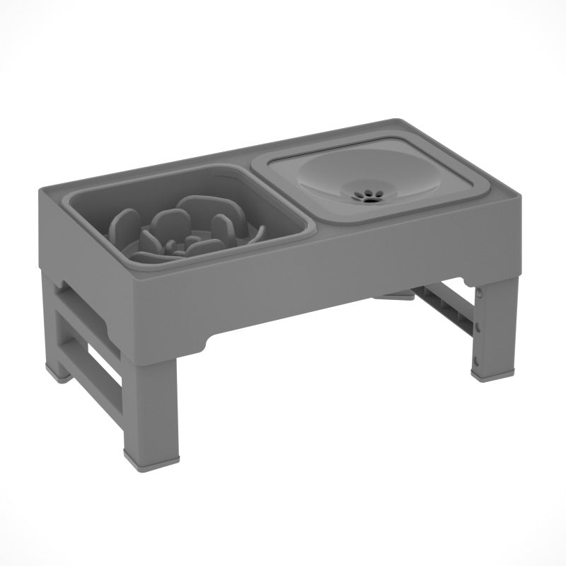 Adjustable Stainless Pet Double Bowl Elevated Food and Water Feeder