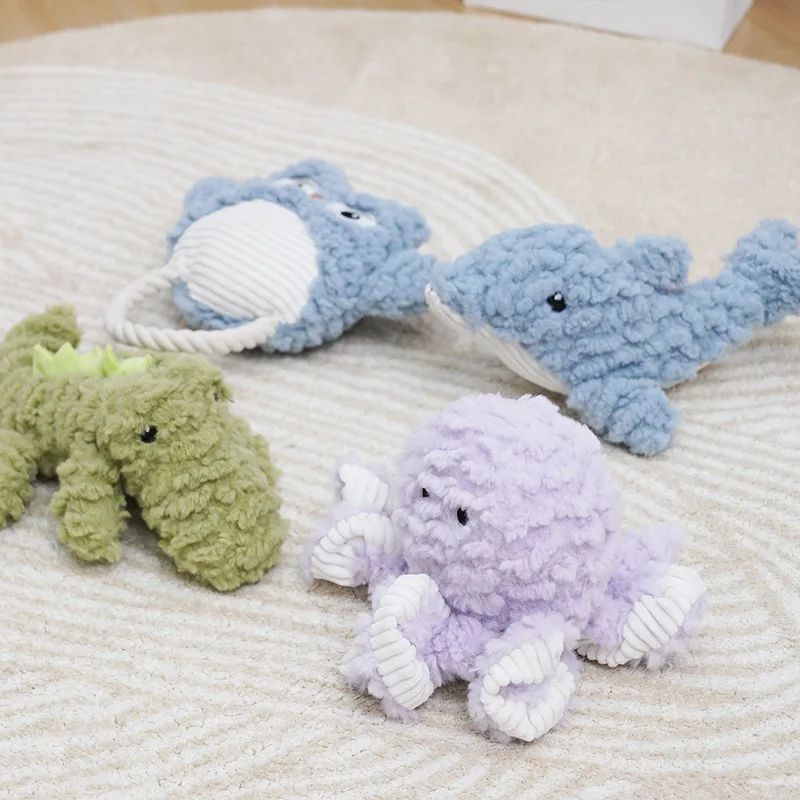Plush Pet Toy Animal Shape Bite Resistant Squeaky Training Accessory
