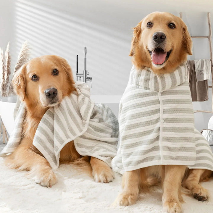 Ultra-Absorbent Pet Bath Towel Quick-Drying Thick Bathrobe for Dogs
