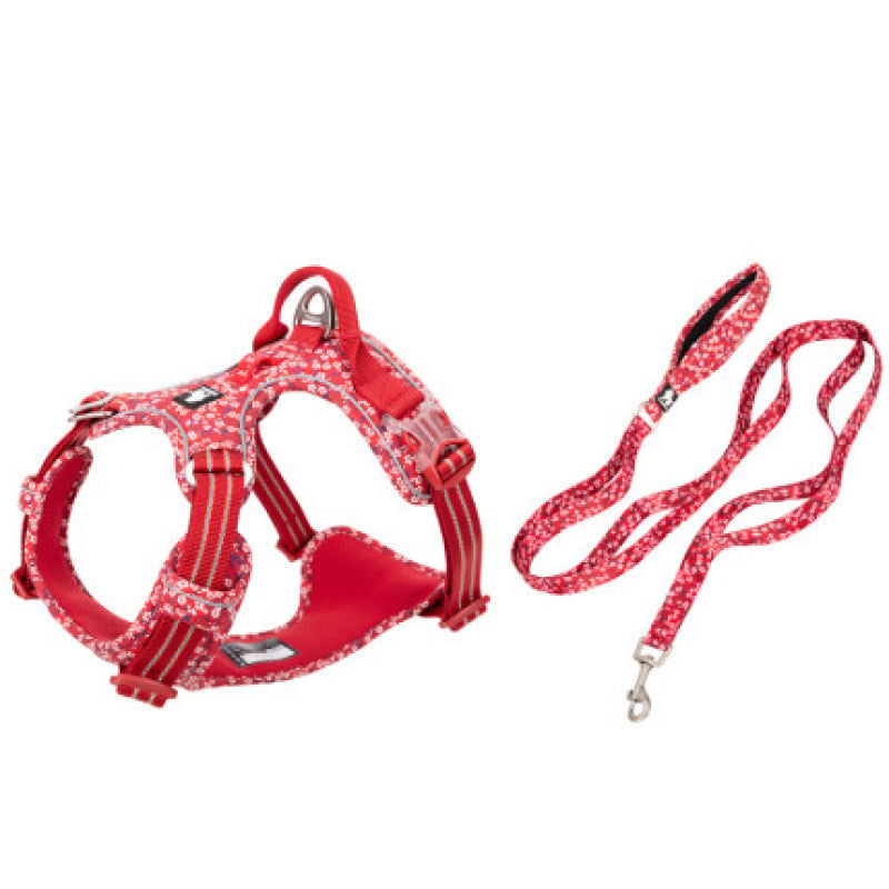 Pet Leash Set with Vest-Style Chest Harness
