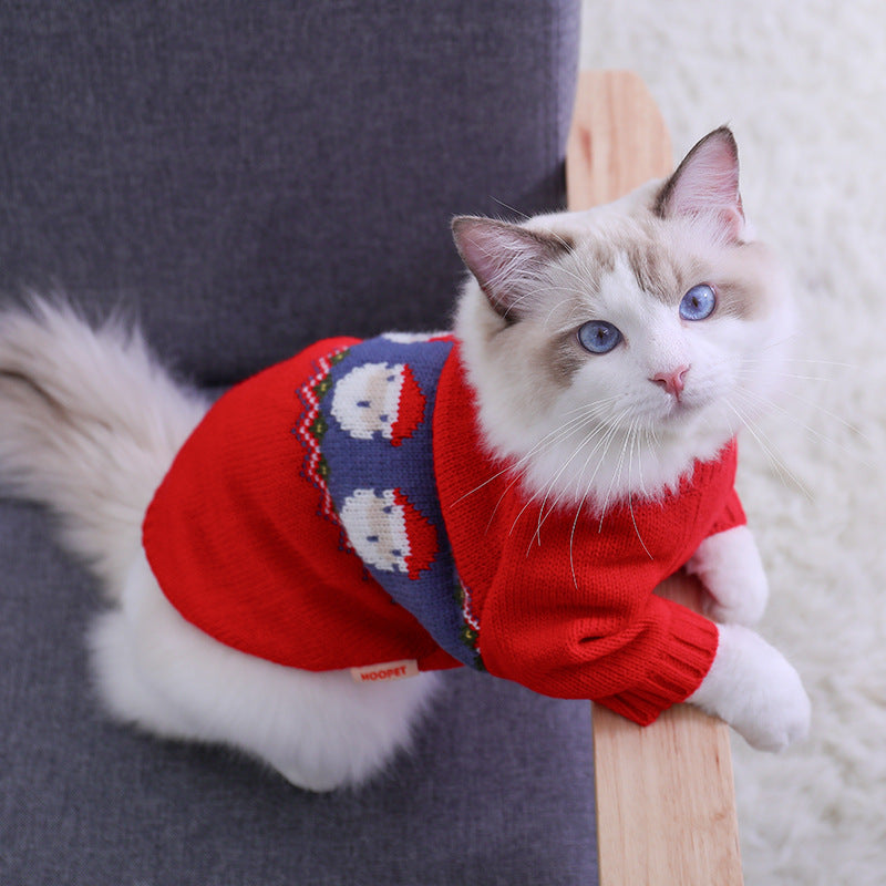 Pet Christmas Sweater Festive Clothes for Dogs and Cats