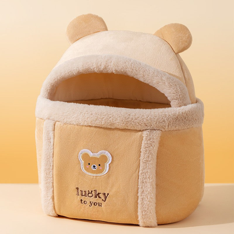 Animal-Shaped Pet Backpack Off-Shoulder Portable Bag for Cats and Dogs