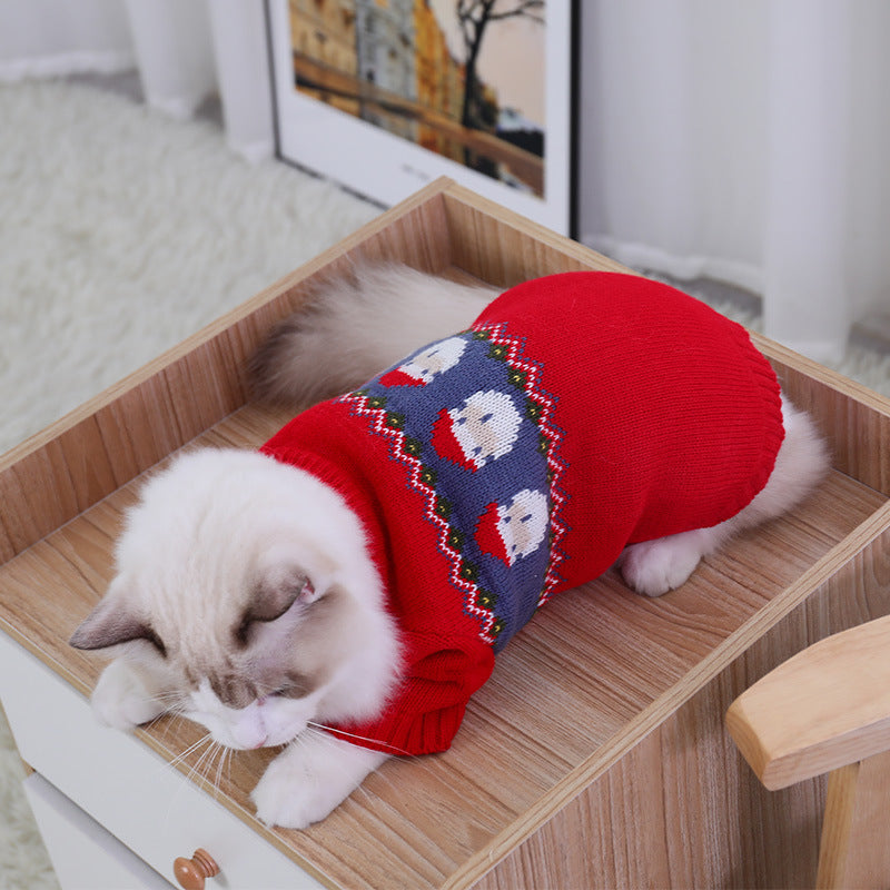 Pet Christmas Sweater Festive Clothes for Dogs and Cats