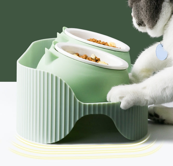 Ceramic Pet Food Bowl Ergonomic Design Cervical Spine Protection