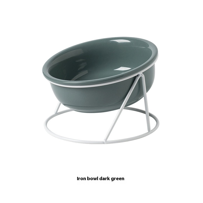 Ceramic Pet Double Bowl Food and Water Feeding Accessory