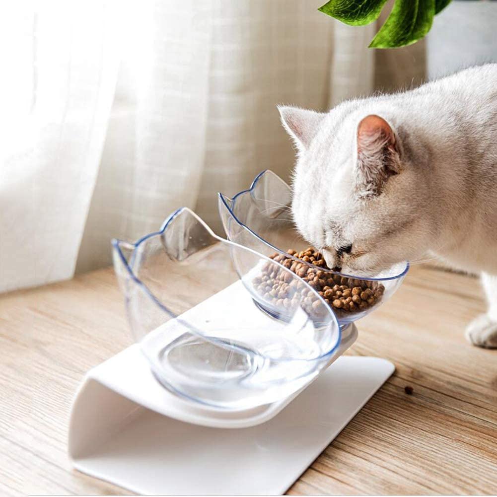Non-Slip Raised Pet Double Bowl Food Feeder Cervical Protection