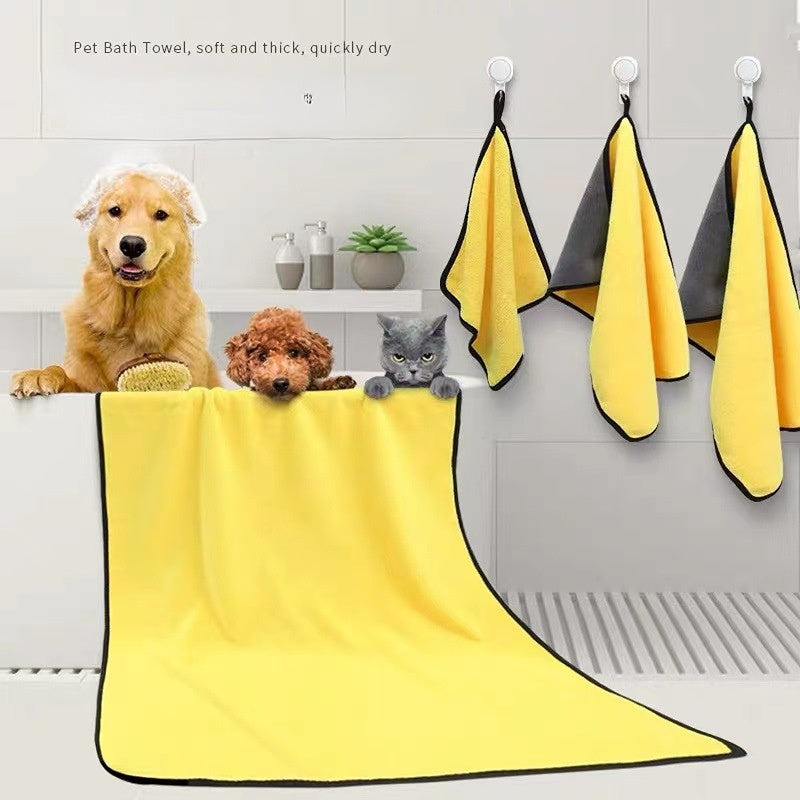 Super Absorbent Quick-Drying Microfiber Pet Towel Soft Bath Robe for Dogs and Cats