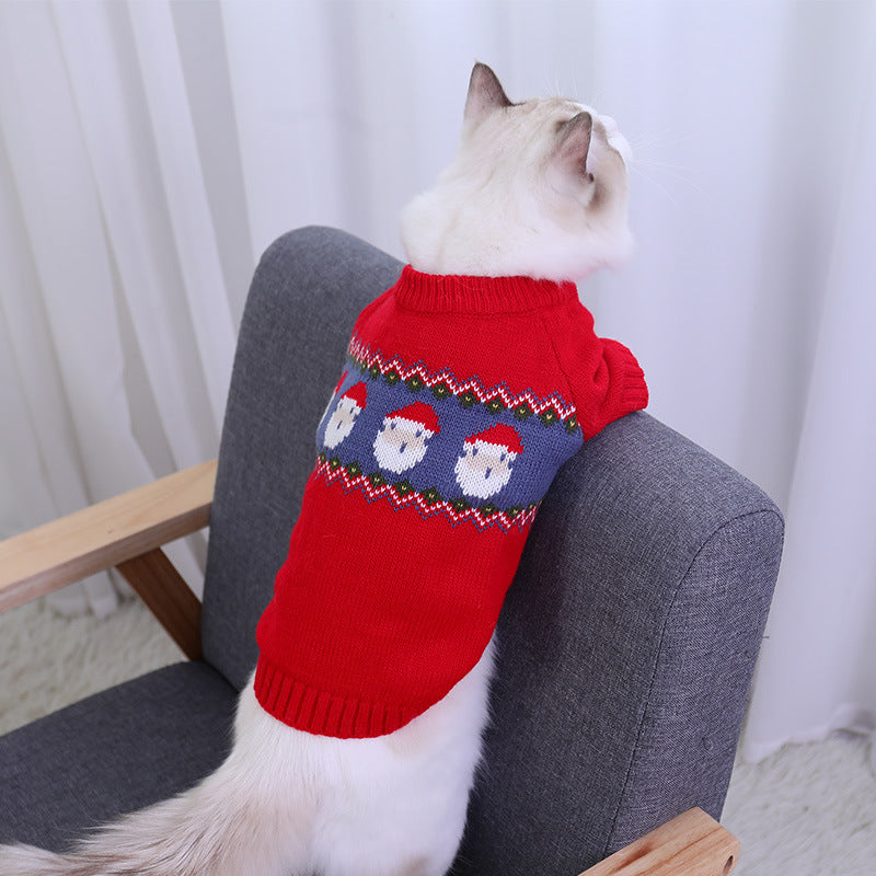 Pet Christmas Sweater Festive Clothes for Dogs and Cats