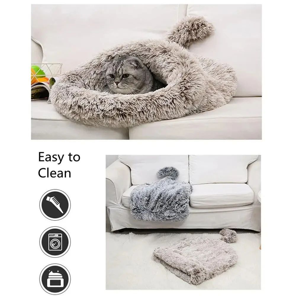 Plush Pet Hideout House Winter Warm Sleeping Bed Small Animal Nest