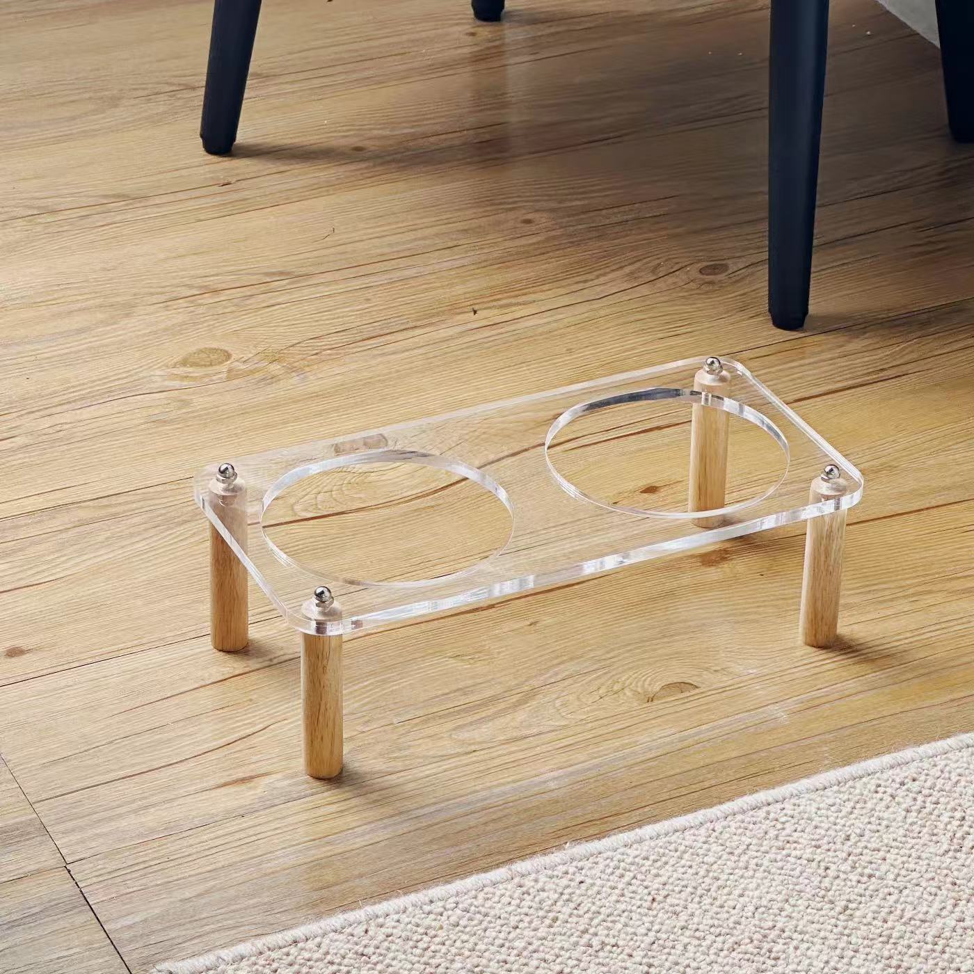 Anti-Tumble Raised Pet Double Bowl Ceramic Food and Water Holder